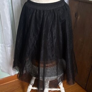 Freckles Black Tulle Party Skirt Sz XL Lined